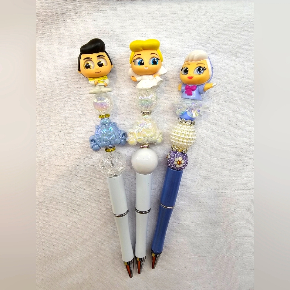 Cinderella Doorables beaded pens all 3